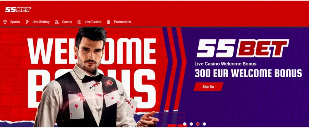 55Bet Casino Live Casino Bonus