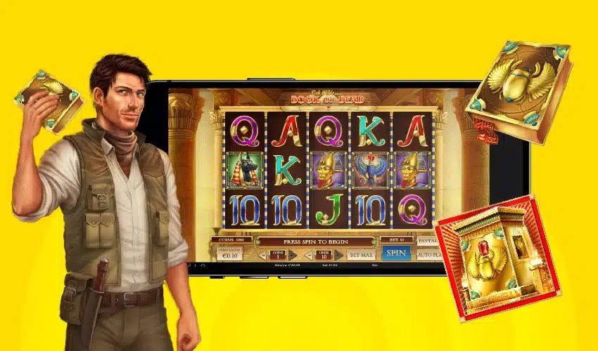 Justspin casino på mobilen - Book of Dead - Q, A, Q, K, A, K, 10, 10, J, 10, Q. 