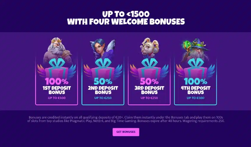 Slot owl casino bonusar. Up to âŹ1500 With Four Welcome Bonuses. 100% 1st Deposit bonus. Up to âŹ500. 50% 2nd deposit Bonus Up to âŹ250. 50% 3rd deposit bonus up to âŹ250. 100% 4th Deposit bonus up to âŹ500. Bonuses are credited instantly on all qualifying deposits of âŹ20+. Claim them instantly under Bonuses tab and play them on 100s of slots from tops studios like Pragmatic Play, Netent, and Big Time Gaming. Bonuses expire after 48 hours. Wagering requirements 25X. Get bonuses.