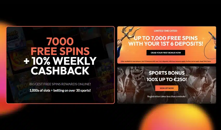 Winsly casino bonusar. 7000 Free spins + 1% weekly cashback, biggest free spins rewards online! 1,000s of slots + betting on over 30 sports! Limited time offer! Up to 7,000 free spins with your 1st 6 deposits! Grab your first bonus now. Sports bonus 100% up to €250, sign up now. Registration takes less than a minute!