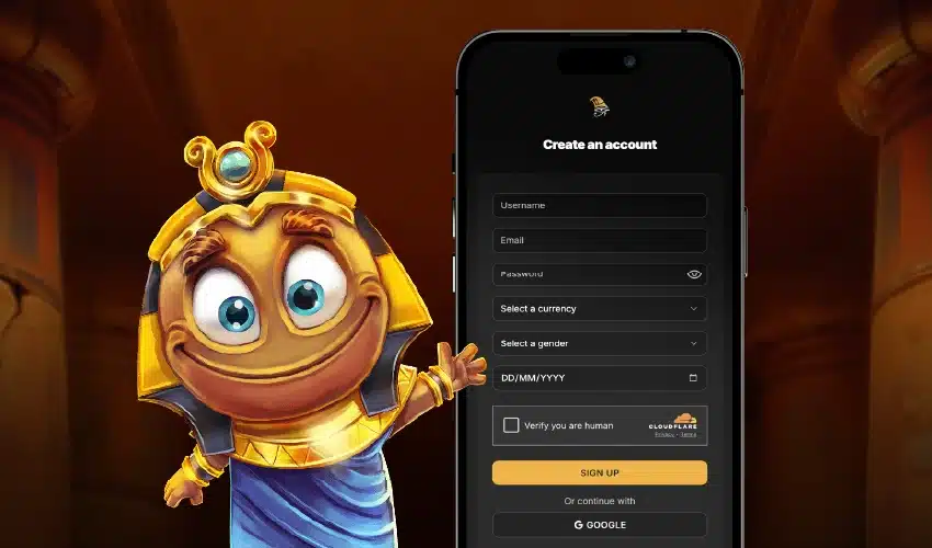 Horus casino registrering. Create an account, username, email, password, Select a currency, select a gender, DD/MM/YYYY, Verify you are human, Sign up or continue with Google