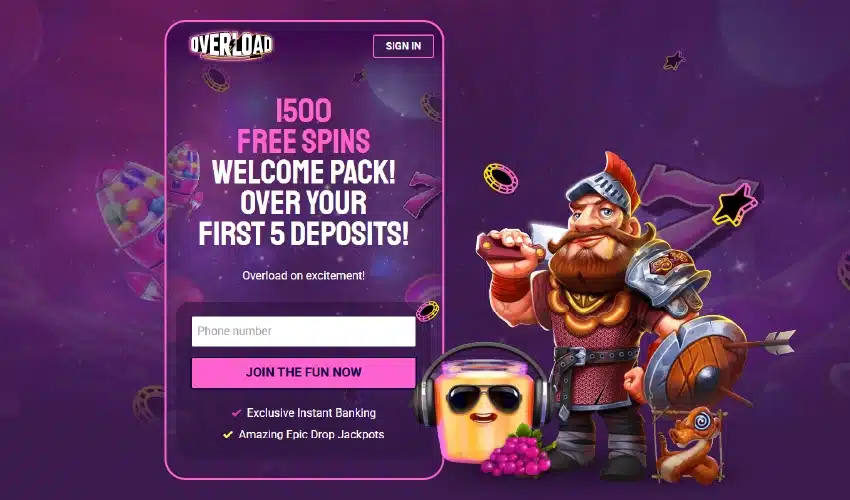Overload casino registrering. Overload Sign in. 1500 free spins welcome pack! Over your first 5 deposits! Overload on excitment! Phone number, Join the fun now. Excusive Instant Banking. Amazing Epic Drop Jackpots.